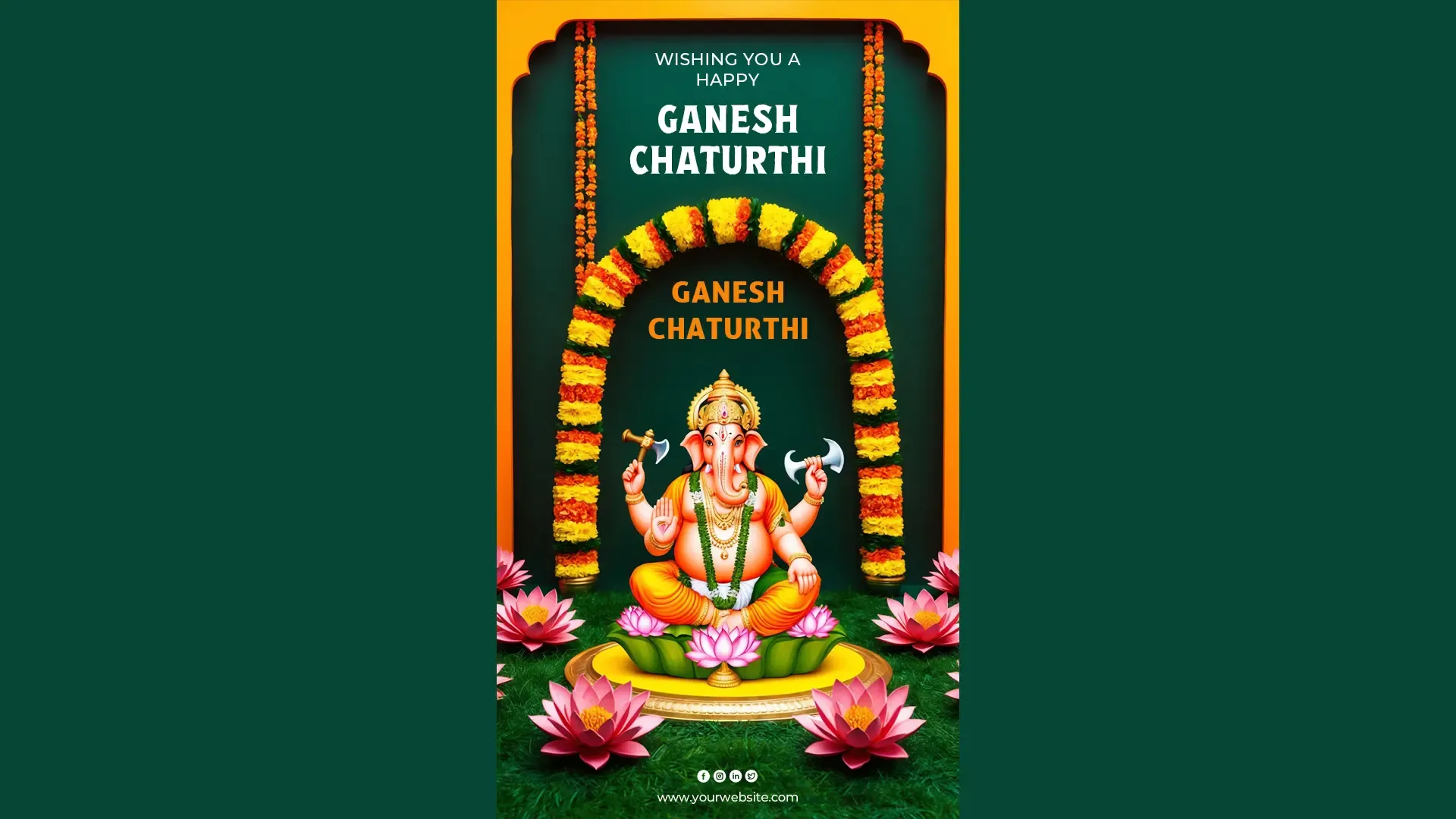 Creative Ganesh Chaturthi Story for Instagram with Devotional and Vibrant Design image